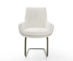 FreischwingerClea-Flex Bouclé Creme-Weiß Freischwinger flach Effektfinish Titan Sofort versandfertig
