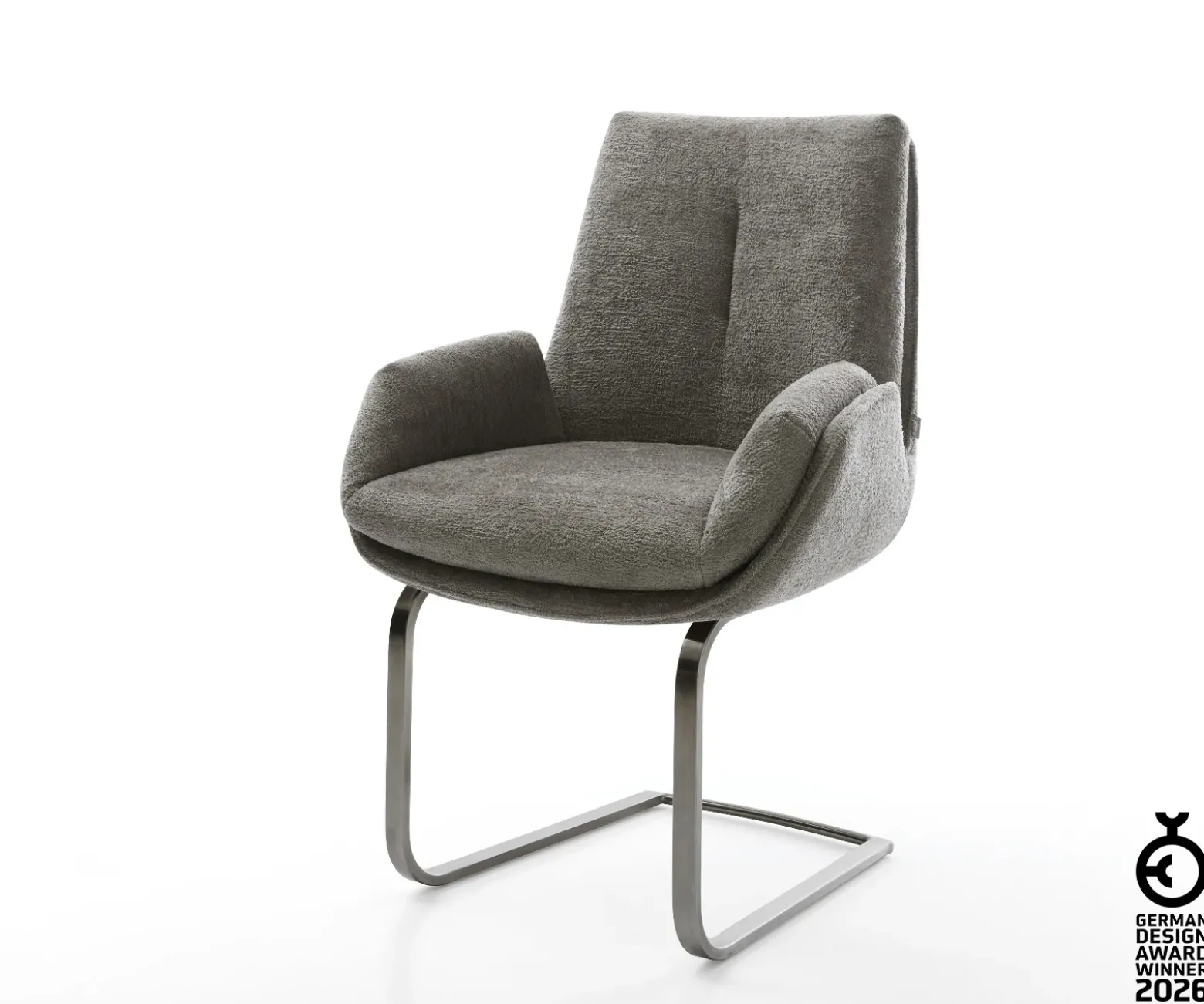 FreischwingerClea-Flex Bouclé Soft Schlamm Freischwinger flach Graphit Sofort versandfertig
