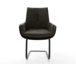 FreischwingerClea-Flex Mikrofaser Anthrazit Vintage Freischwinger flach Schwarz Sofort versandfertig