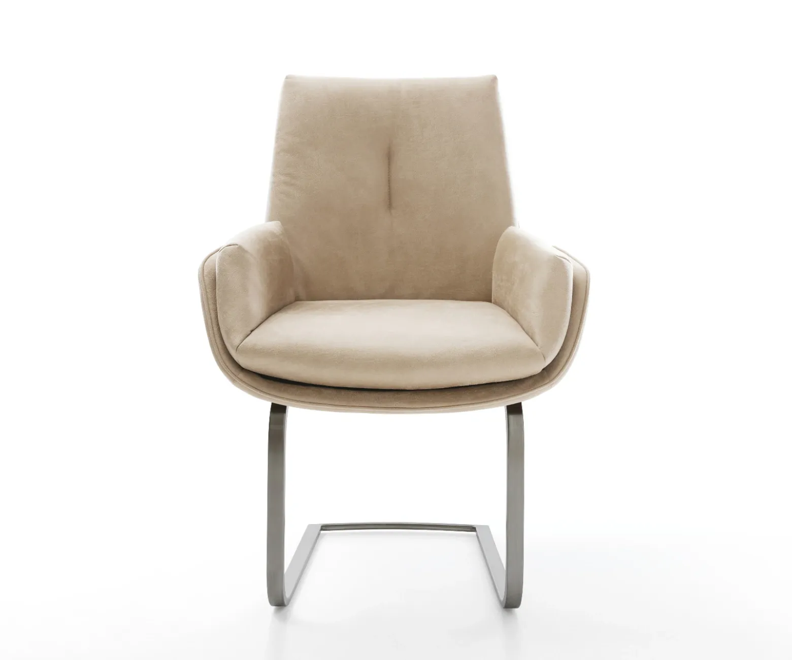 FreischwingerClea-Flex Mikrofaser Beige Vintage Freischwinger flach Graphit Sofort versandfertig