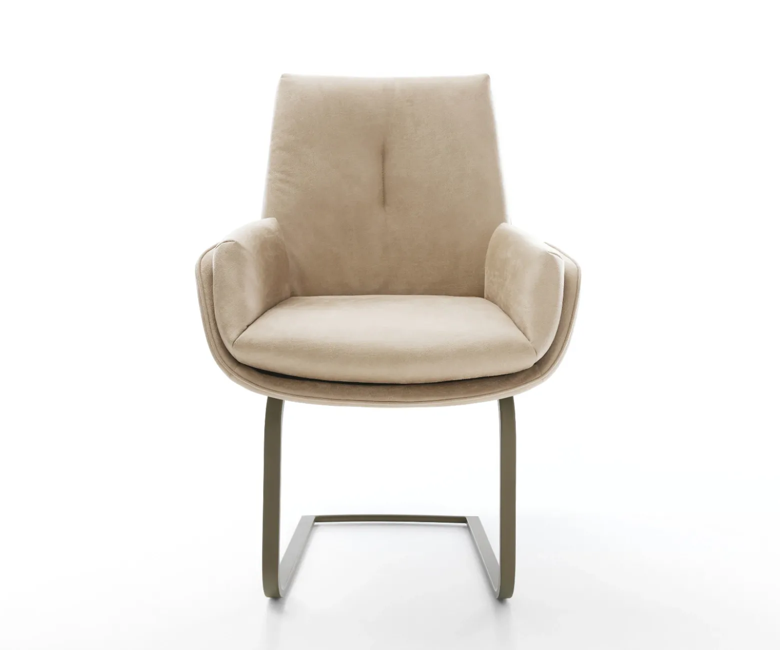 FreischwingerClea-Flex Mikrofaser Beige Vintage Freischwinger flach Effektfinish Titan Sofort versandfertig