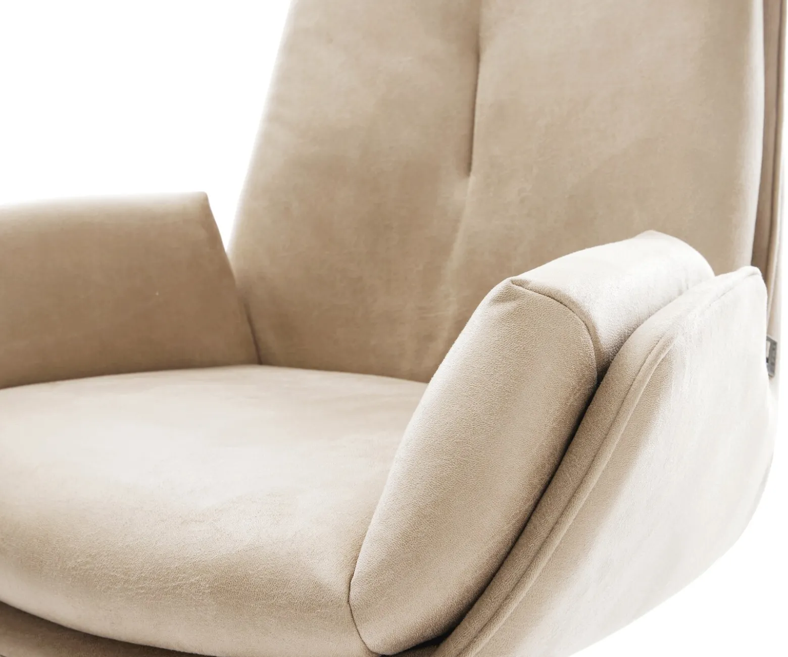 FreischwingerClea-Flex Mikrofaser Beige Vintage Freischwinger flach Effektfinish Titan Sofort versandfertig