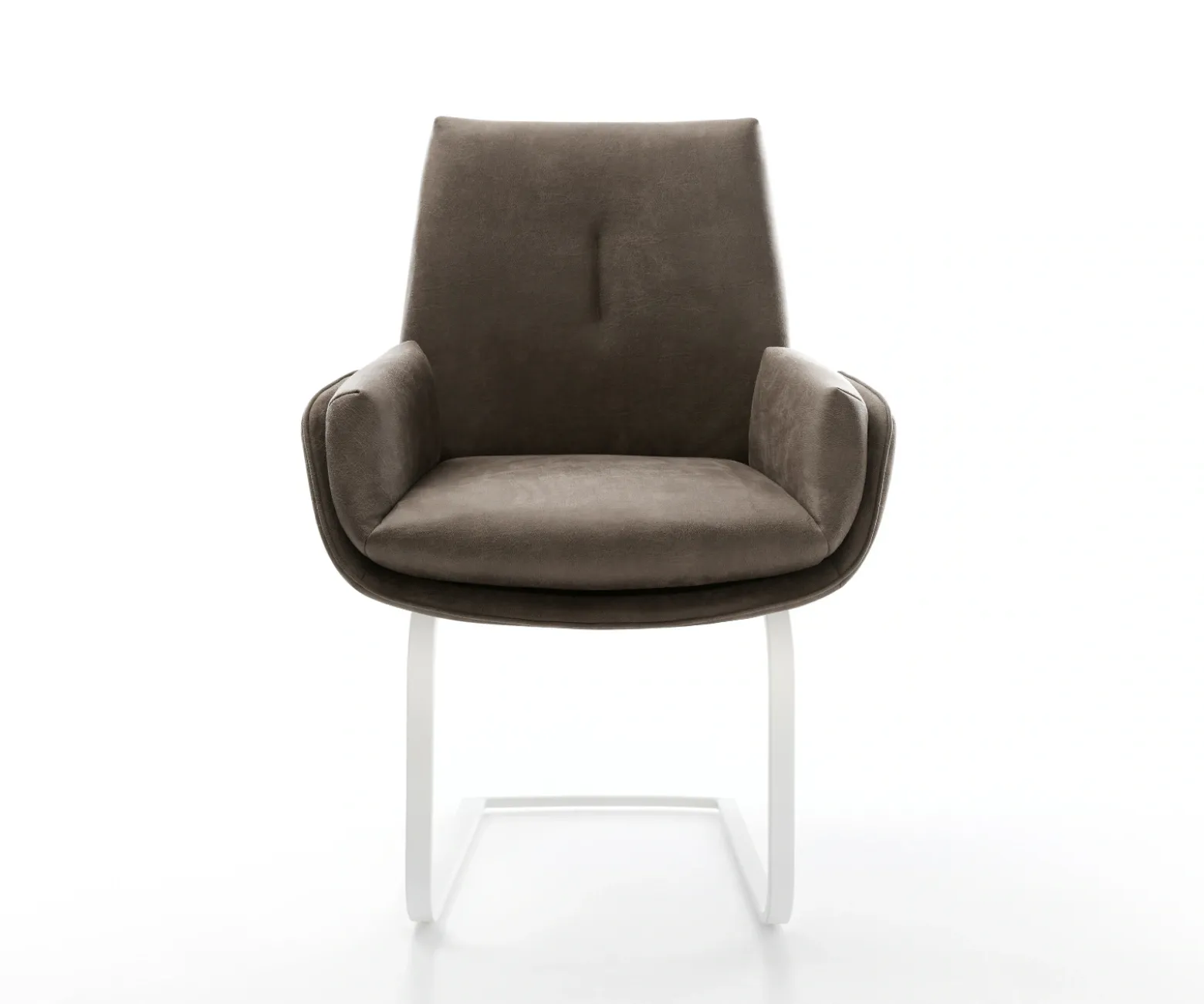 FreischwingerClea-Flex Mikrofaser Taupe Vintage Freischwinger flach Weiß Sofort versandfertig