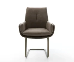 FreischwingerClea-Flex Mikrofaser Taupe Vintage Freischwinger flach Effektfinish Titan Sofort versandfertig