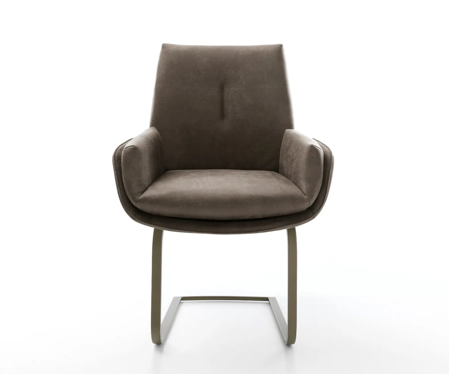 FreischwingerClea-Flex Mikrofaser Taupe Vintage Freischwinger flach Effektfinish Titan Sofort versandfertig