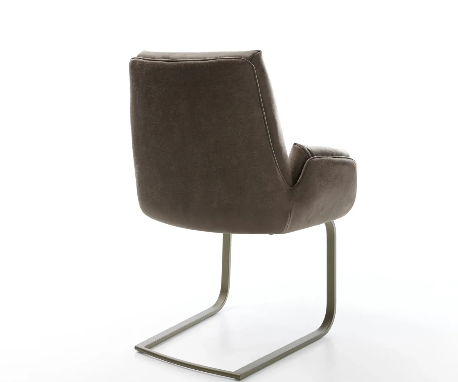 FreischwingerClea-Flex Mikrofaser Taupe Vintage Freischwinger flach Effektfinish Titan Sofort versandfertig