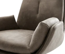FreischwingerClea-Flex Mikrofaser Taupe Vintage Freischwinger flach Graphit Sofort versandfertig