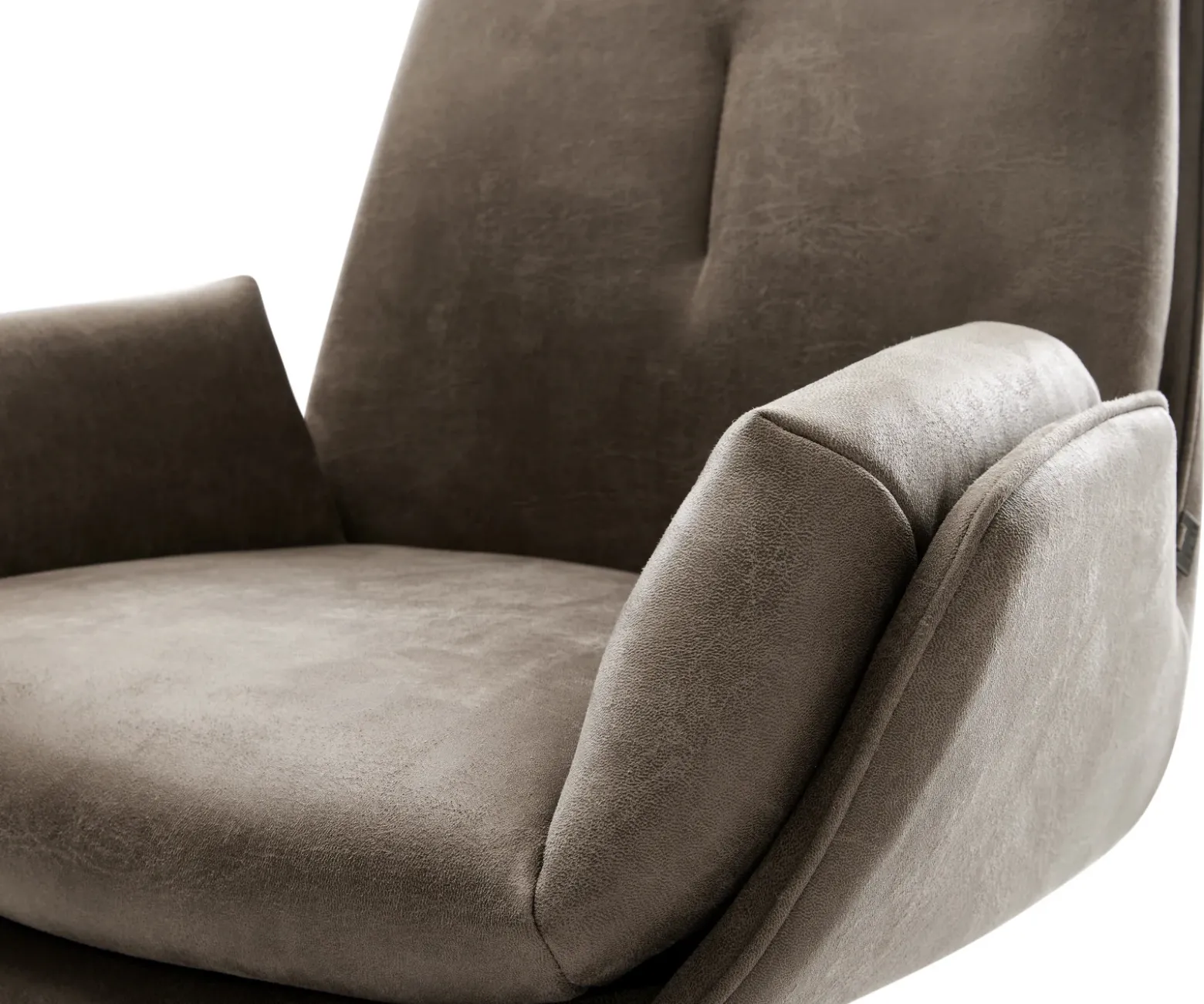 FreischwingerClea-Flex Mikrofaser Taupe Vintage Freischwinger flach Graphit Sofort versandfertig