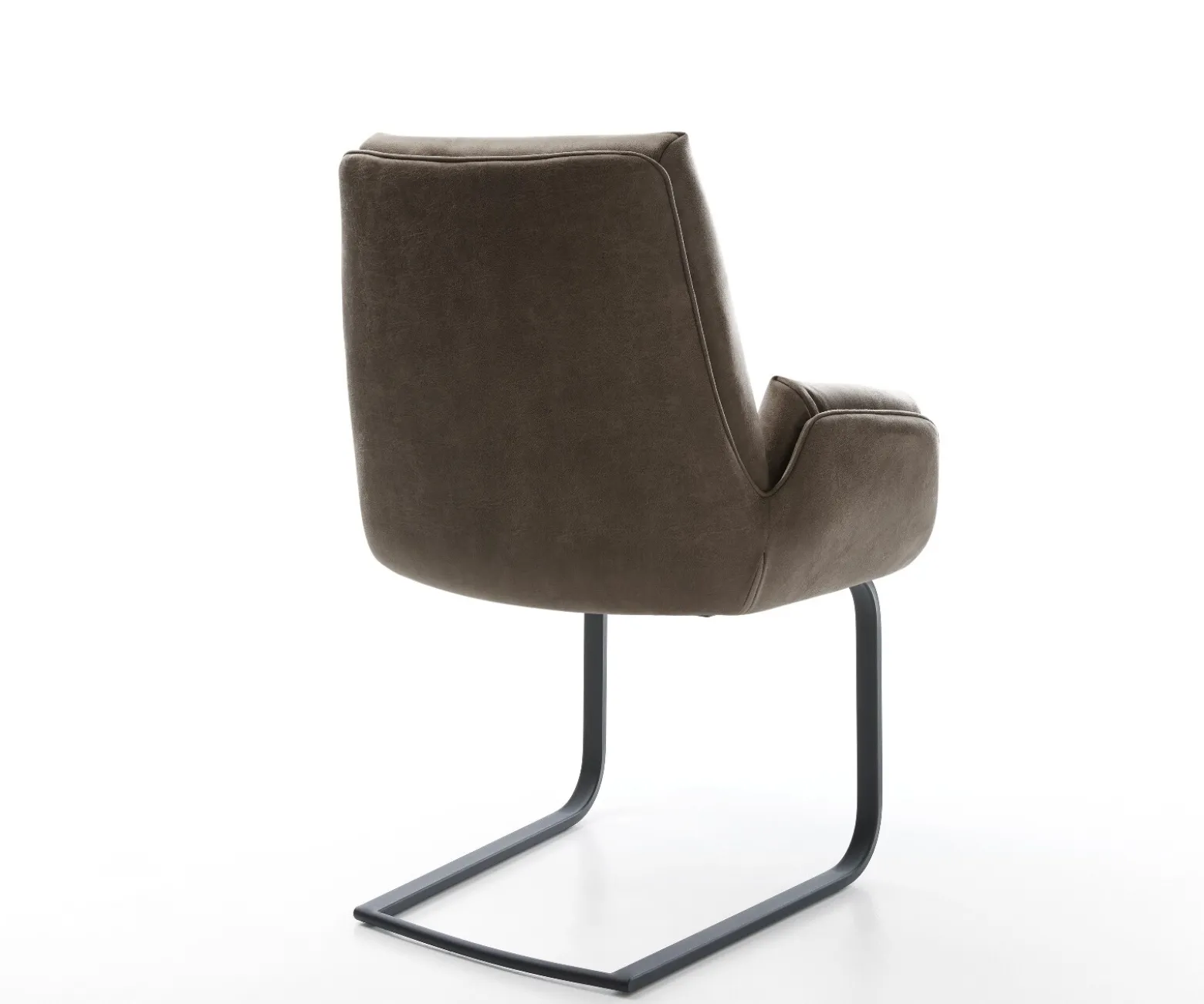 FreischwingerClea-Flex Mikrofaser Taupe Vintage Freischwinger flach Schwarz Sofort versandfertig