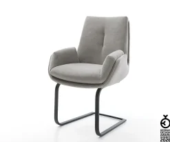 FreischwingerClea-Flex Strukturstoff Soft Grau Freischwinger flach Schwarz Sofort versandfertig