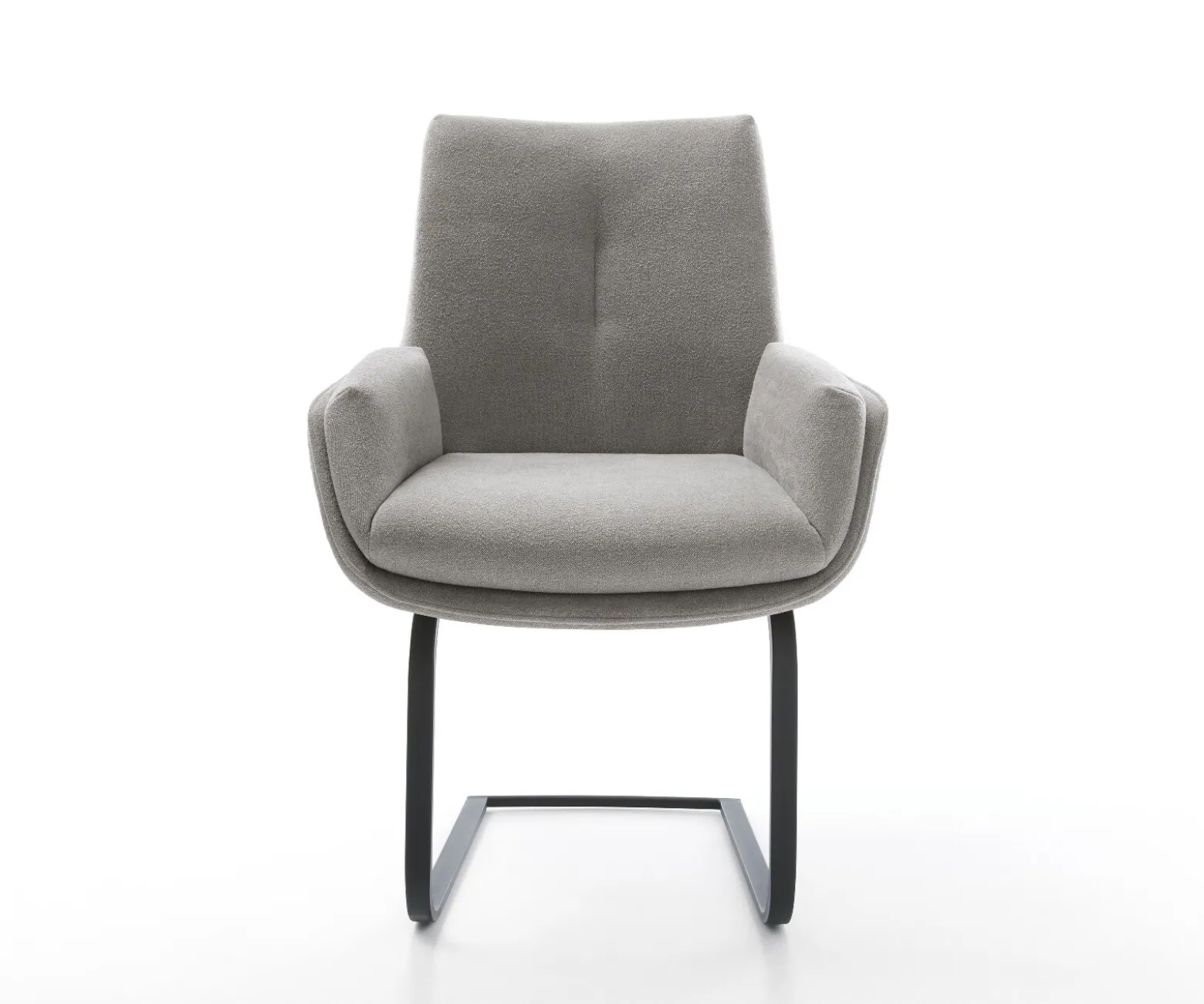 FreischwingerClea-Flex Strukturstoff Soft Grau Freischwinger flach Schwarz Sofort versandfertig