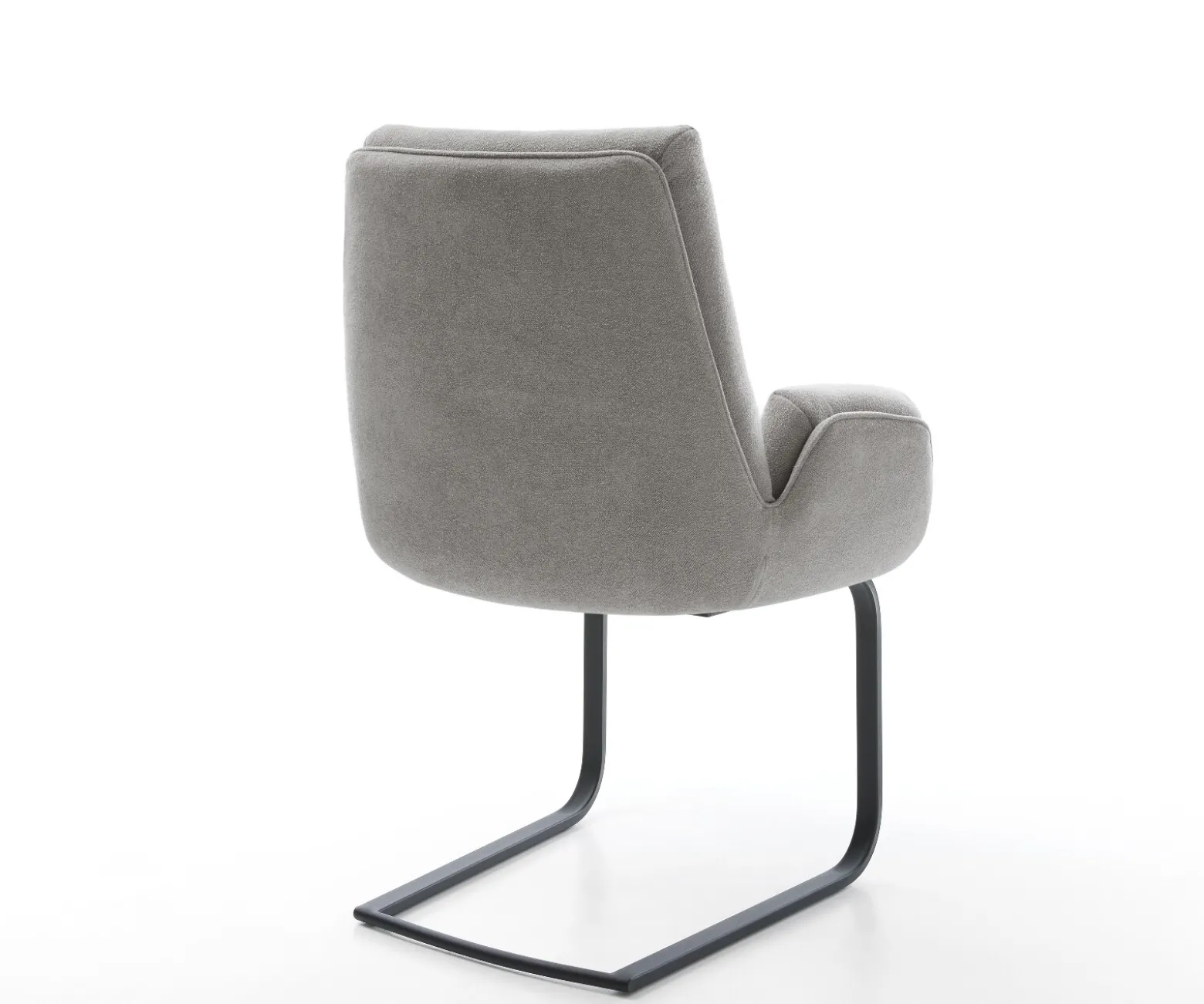 FreischwingerClea-Flex Strukturstoff Soft Grau Freischwinger flach Schwarz Sofort versandfertig