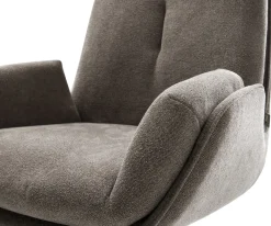 FreischwingerClea-Flex Strukturstoff Soft Taupe Freischwinger flach Graphit Sofort versandfertig