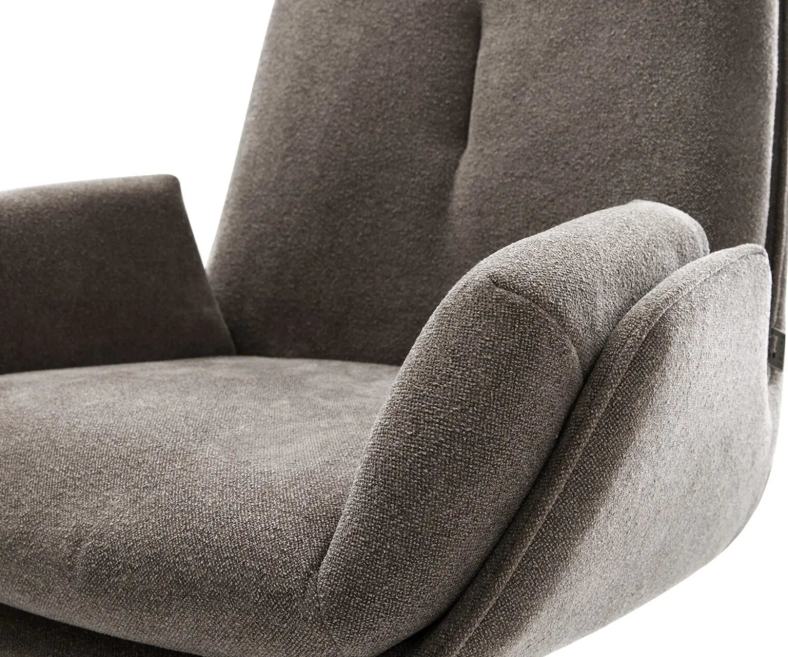 FreischwingerClea-Flex Strukturstoff Soft Taupe Freischwinger flach Weiß Sofort versandfertig