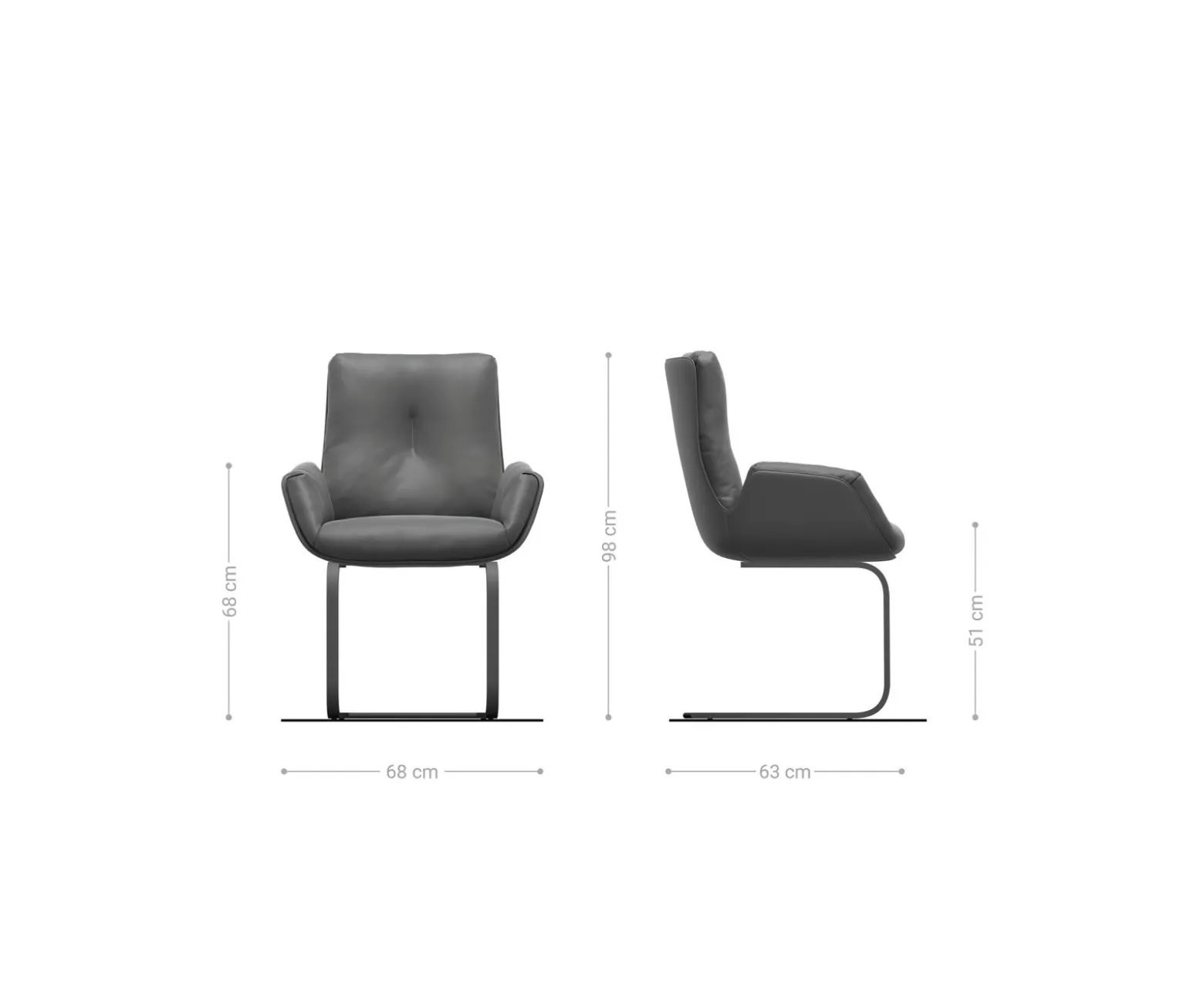 FreischwingerClea-Flex Strukturstoff Soft Taupe Freischwinger flach Weiß Sofort versandfertig