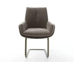 FreischwingerClea-Flex Strukturstoff Soft Taupe Freischwinger flach Effektfinish Titan Sofort versandfertig