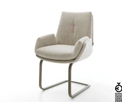 FreischwingerClea-Flex Webstoff Soft Beige Freischwinger flach Effektfinish Titan Sofort versandfertig
