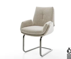 FreischwingerClea-Flex Webstoff Soft Beige Freischwinger flach Graphit Sofort versandfertig