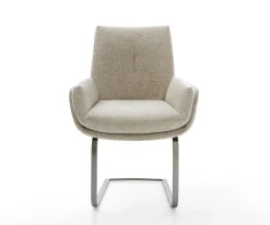 FreischwingerClea-Flex Webstoff Soft Beige Freischwinger flach Graphit Sofort versandfertig
