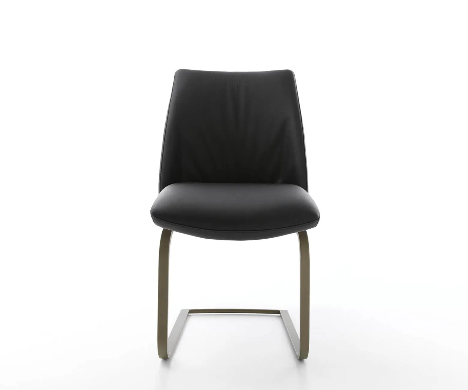 FreischwingerElso-Flex Echt-Leder Schwarz Freischwinger flach Effektfinish Titan Taschenfederkern Sofort versandfertig