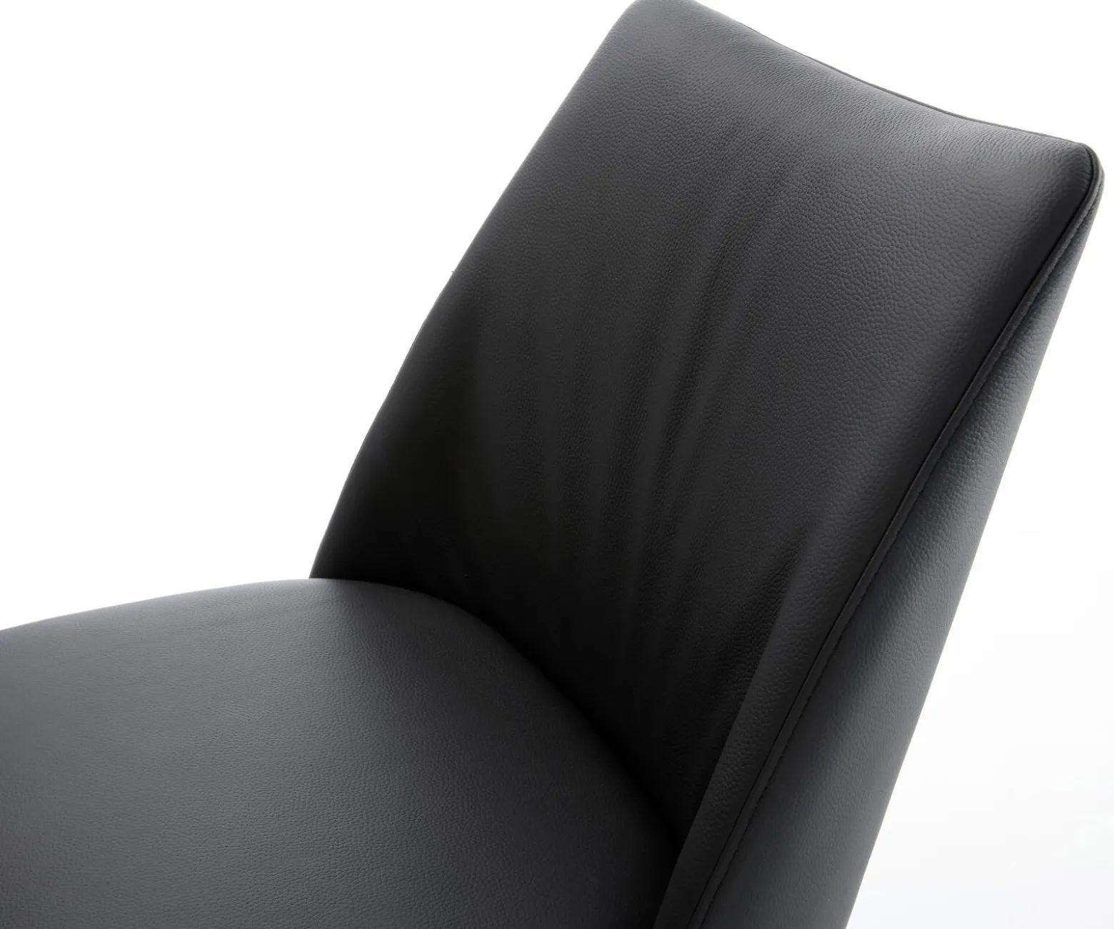 FreischwingerElso-Flex Echt-Leder Schwarz Freischwinger flach Effektfinish Titan Taschenfederkern Sofort versandfertig