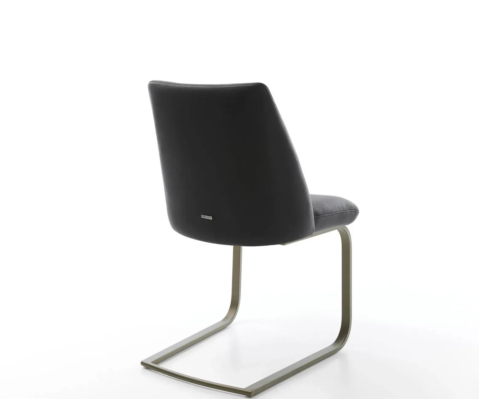 FreischwingerElso-Flex Echt-Leder Schwarz Freischwinger flach Effektfinish Titan Taschenfederkern Sofort versandfertig