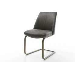 FreischwingerElso-Flex Mikrofaser Anthrazit Vintage Freischwinger flach Effektfinish Titan Taschenfederkern Sofort versandfertig
