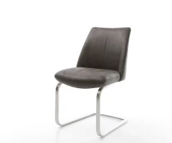 FreischwingerElso-Flex Mikrofaser Anthrazit Vintage Freischwinger flach Edelstahl Taschenfederkern Sofort versandfertig