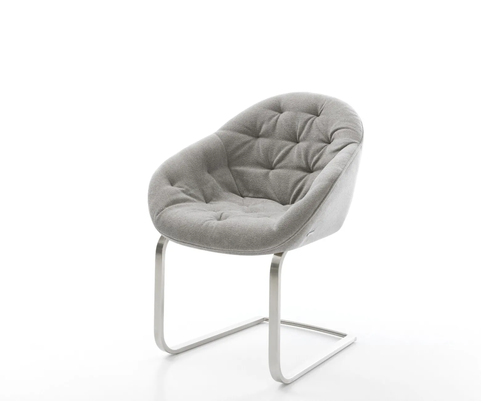 FreischwingerGaio-Flex Strukturstoff Soft Grau Freischwinger flach Edelstahl Sofort versandfertig