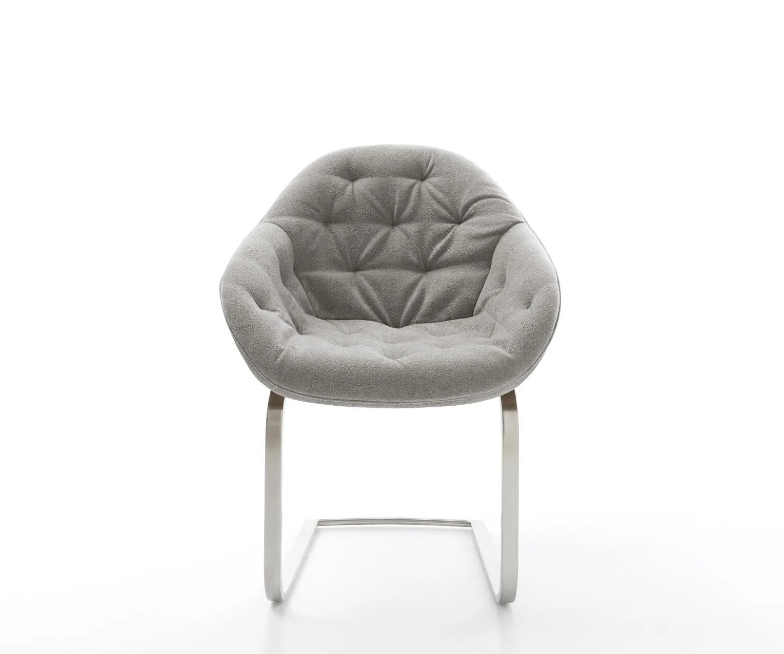 FreischwingerGaio-Flex Strukturstoff Soft Grau Freischwinger flach Edelstahl Sofort versandfertig