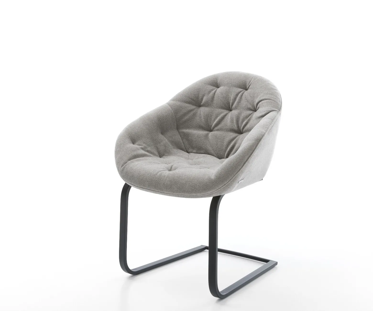 FreischwingerGaio-Flex Strukturstoff Soft Grau Freischwinger flach Schwarz Sofort versandfertig