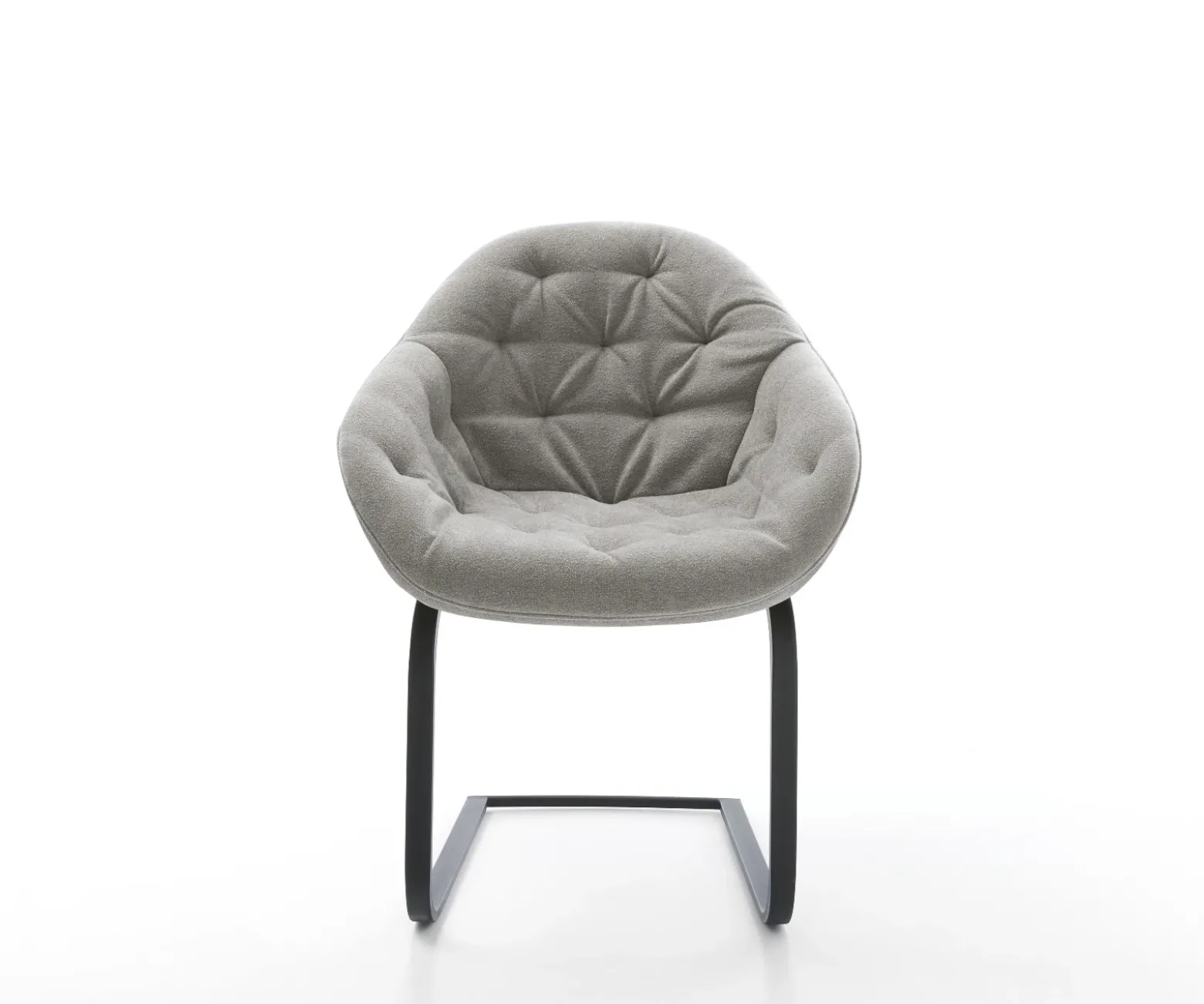 FreischwingerGaio-Flex Strukturstoff Soft Grau Freischwinger flach Schwarz Sofort versandfertig