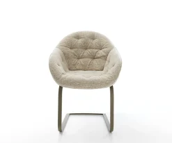 FreischwingerGaio-Flex Webstoff Soft Beige Freischwinger flach Effektfinish Titan Sofort versandfertig