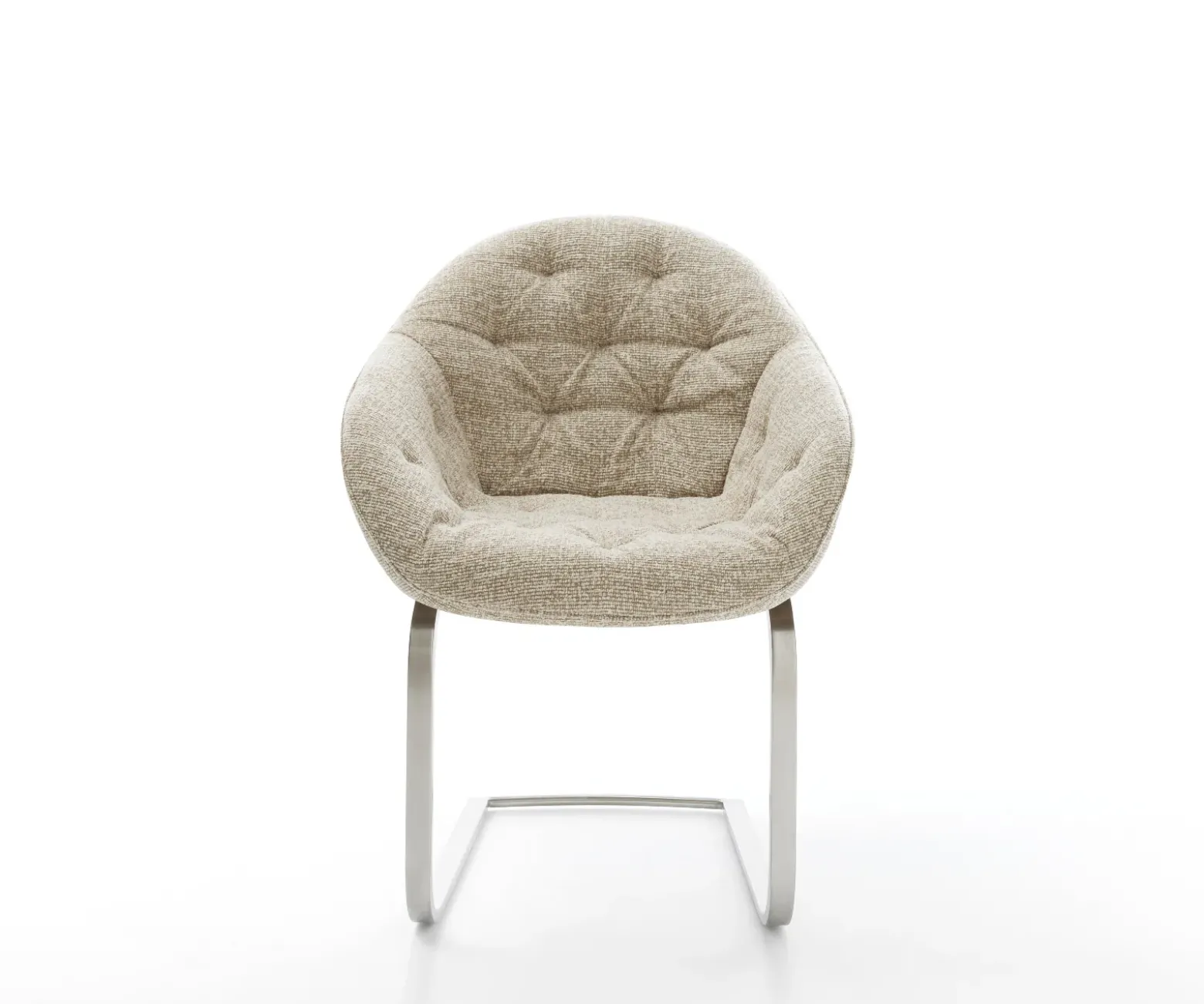 FreischwingerGaio-Flex Webstoff Soft Beige Freischwinger flach Edelstahl Sofort versandfertig