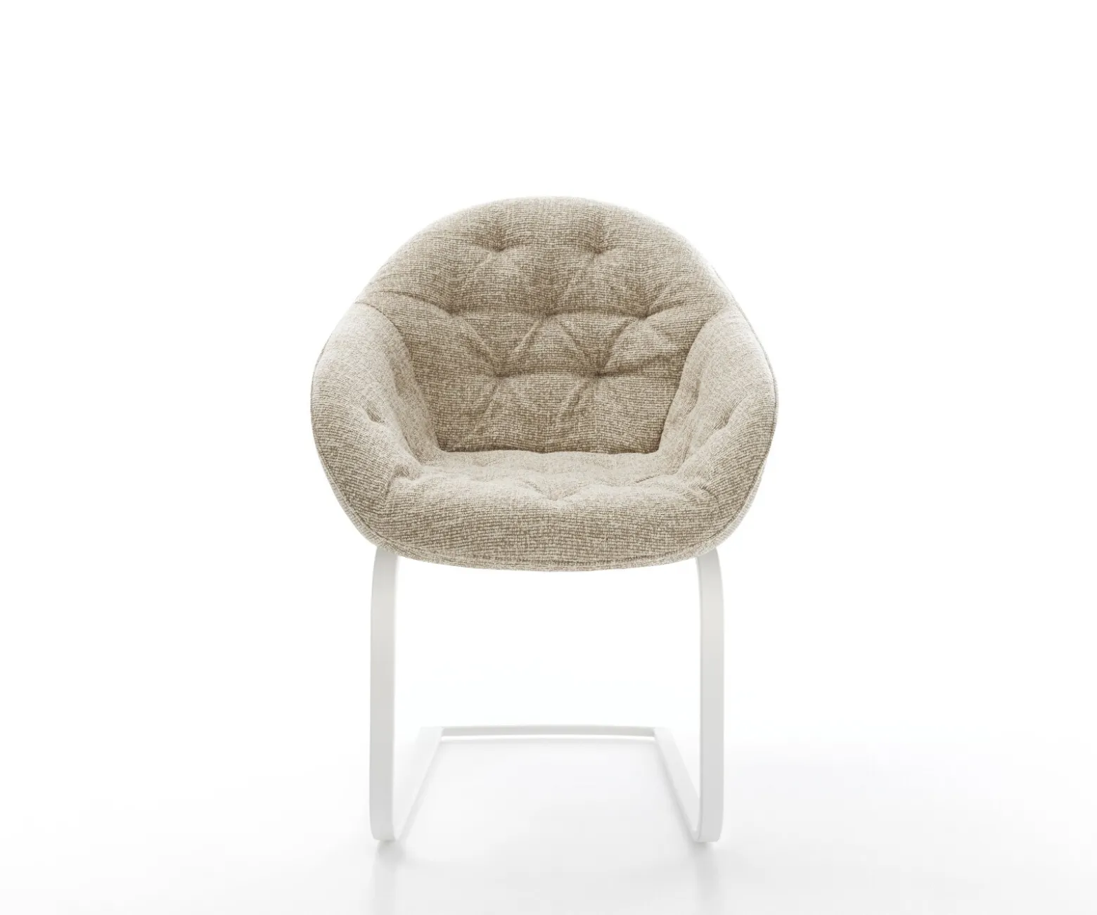 FreischwingerGaio-Flex Webstoff Soft Beige Freischwinger flach Weiß Sofort versandfertig