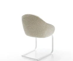 FreischwingerGaio-Flex Webstoff Soft Beige Freischwinger flach Weiß Sofort versandfertig