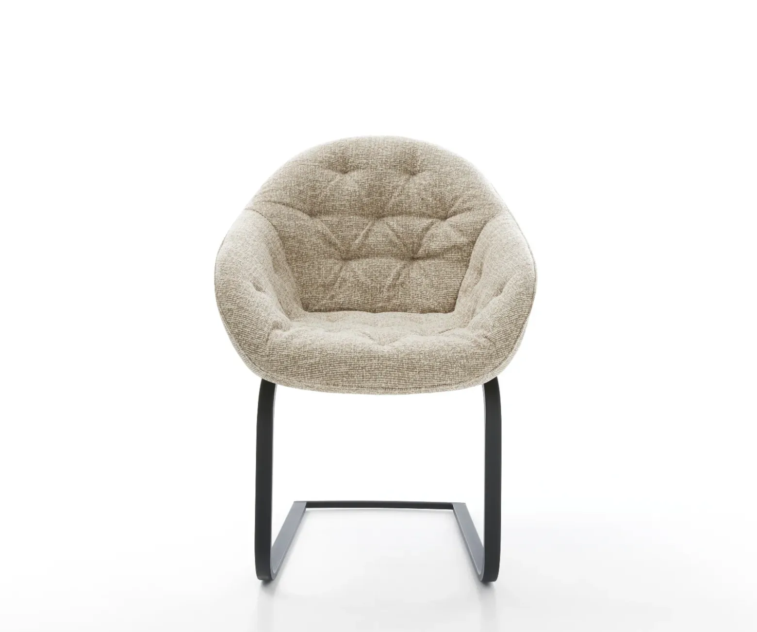FreischwingerGaio-Flex Webstoff Soft Beige Freischwinger flach Schwarz Sofort versandfertig