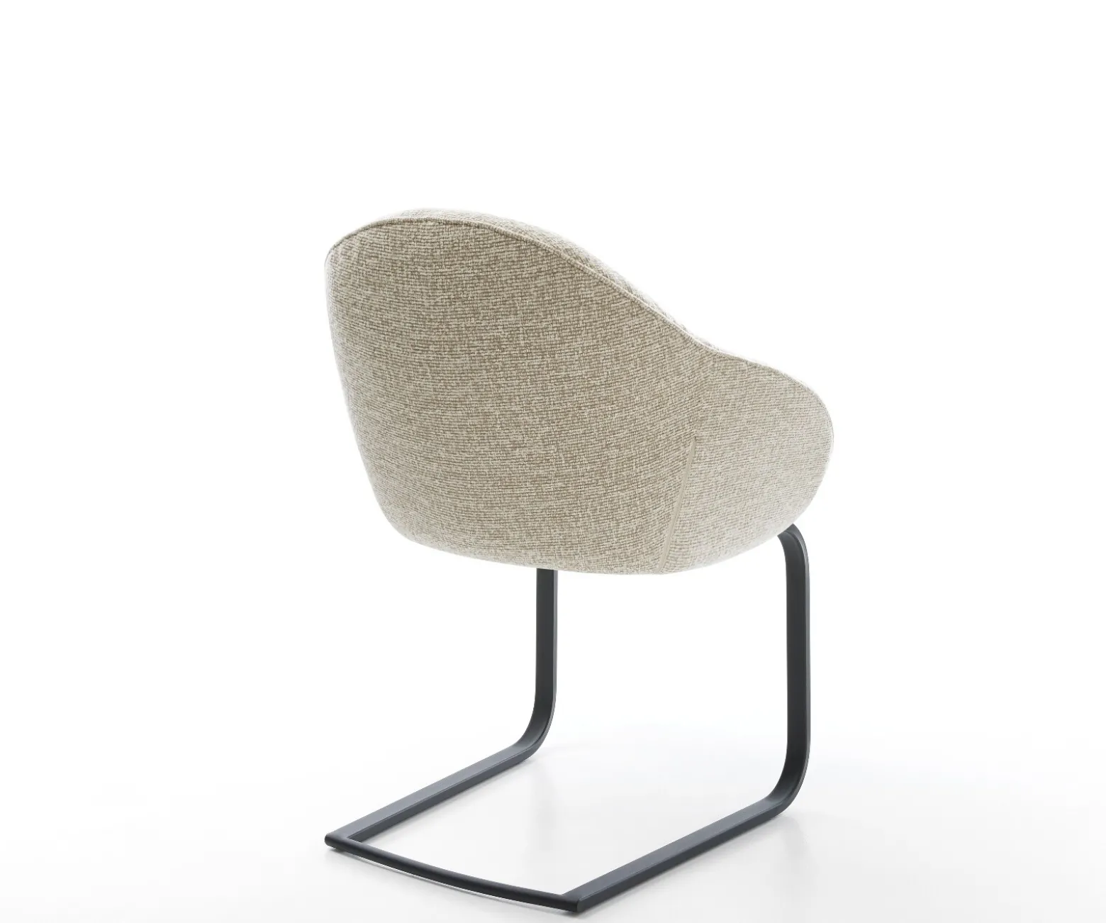 FreischwingerGaio-Flex Webstoff Soft Beige Freischwinger flach Schwarz Sofort versandfertig
