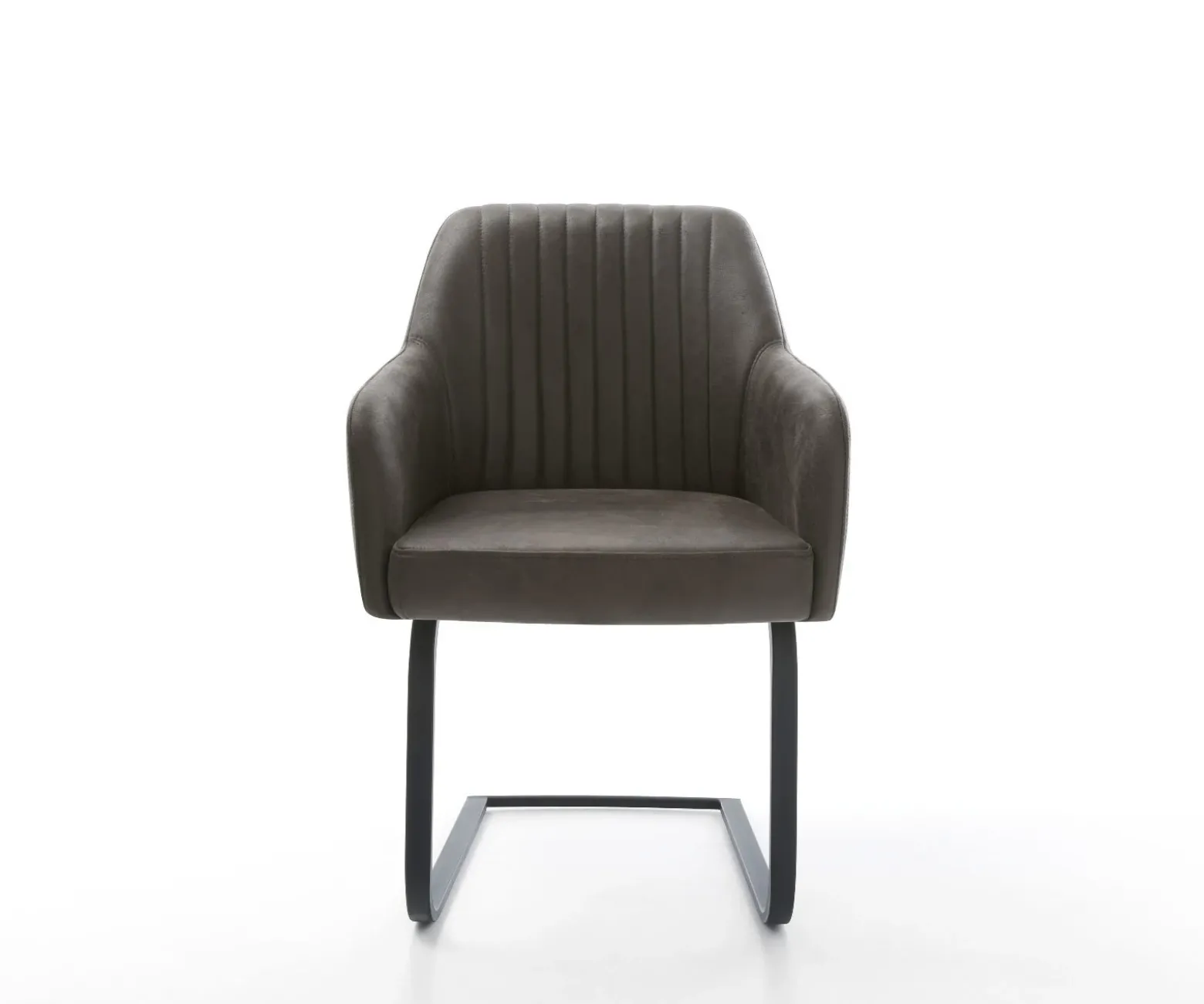 FreischwingerGreg-Flex Mikrofaser Anthrazit Vintage Freischwinger flach Schwarz Taschenfederkern Sofort versandfertig