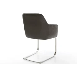 FreischwingerGreg-Flex Mikrofaser Anthrazit Vintage Freischwinger flach Edelstahl Taschenfederkern Sofort versandfertig