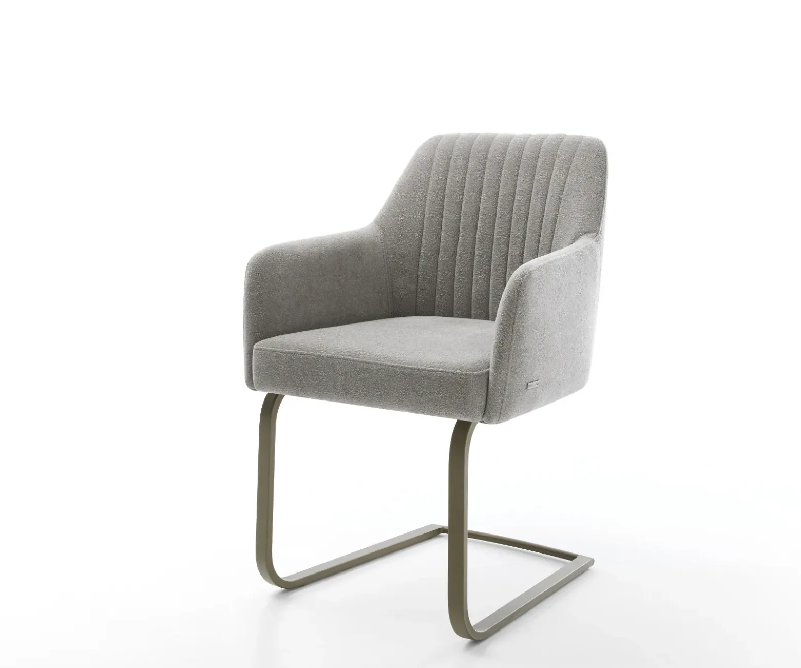 FreischwingerGreg-Flex Strukturstoff Soft Grau Freischwinger flach Effektfinish Titan Taschenfederkern Sofort versandfertig