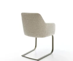 FreischwingerGreg-Flex Webstoff Soft Beige Freischwinger flach Effektfinish Titan Taschenfederkern Sofort versandfertig