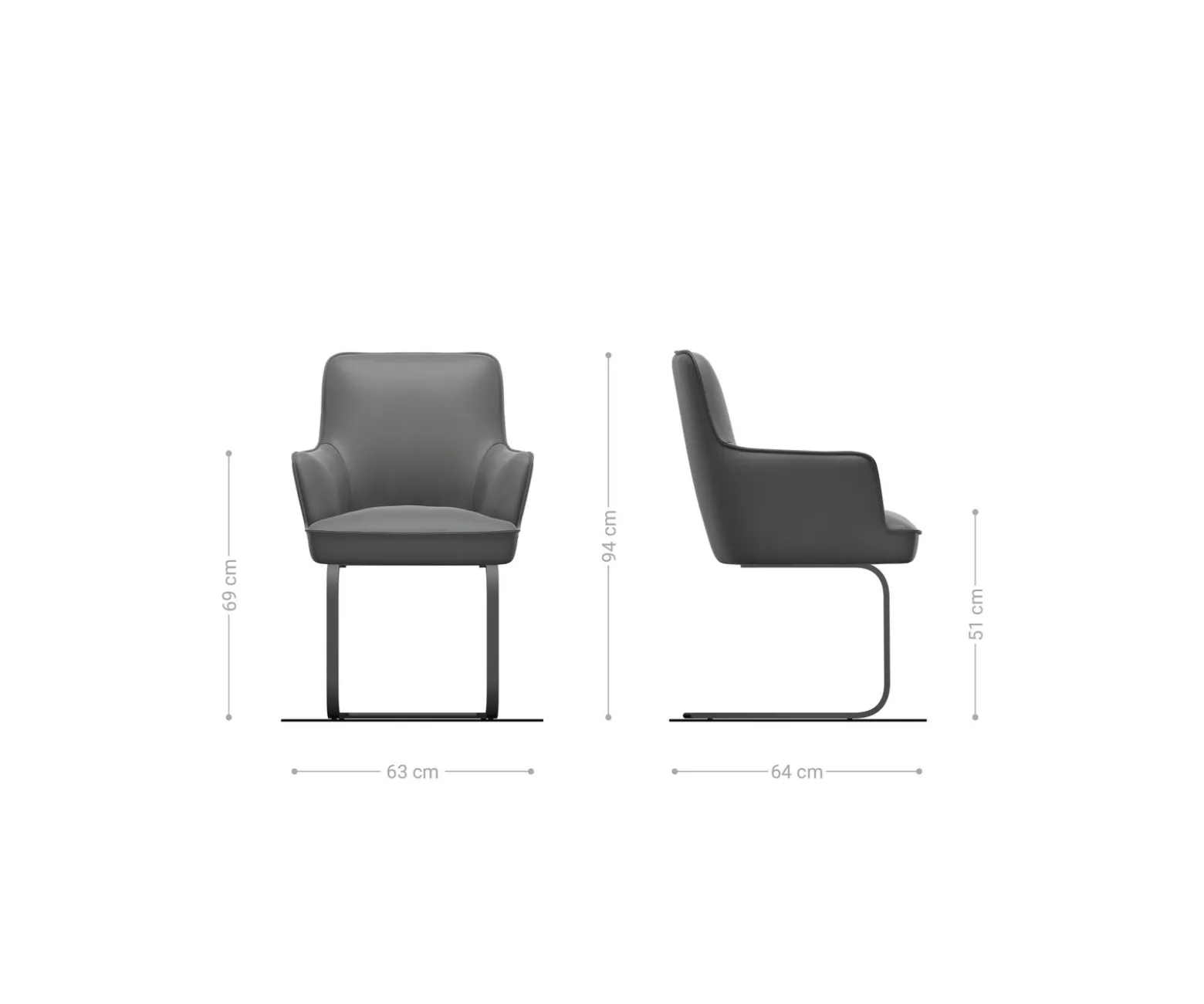 FreischwingerHeira-Flex mit Armlehnen Bouclé Soft Beige Freischwinger flach Edelstahl Taschenfederkern Sofort versandfertig