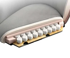FreischwingerHeira-Flex mit Armlehnen Bouclé Soft Schlamm Freischwinger flach Edelstahl Taschenfederkern Sofort versandfertig