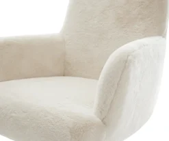 FreischwingerHeira-Flex mit Armlehnen Plüsch Creme-Weiß Freischwinger flach Effektfinish Titan Taschenfederkern Sofort versandfertig