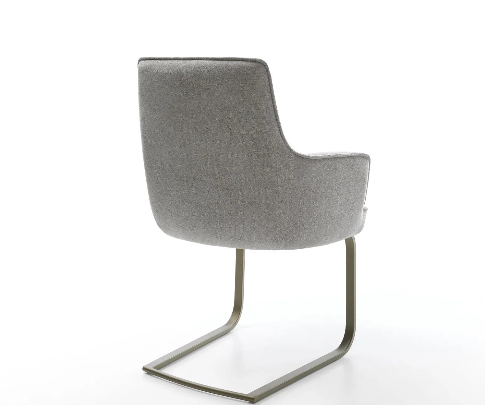 FreischwingerHeira-Flex mit Armlehnen Strukturstoff Soft Grau Freischwinger flach Effektfinish Titan Taschenfederkern Sofort versandfertig
