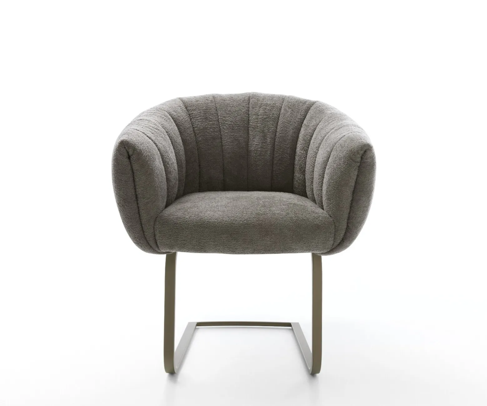 FreischwingerJada-Flex Bouclé Soft Schlamm Freischwinger flach Effektfinish Titan Taschenfederkern Sofort versandfertig