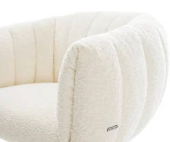 FreischwingerJada-Flex Bouclé Weiß Freischwinger flach Effektfinish Titan Taschenfederkern Sofort versandfertig