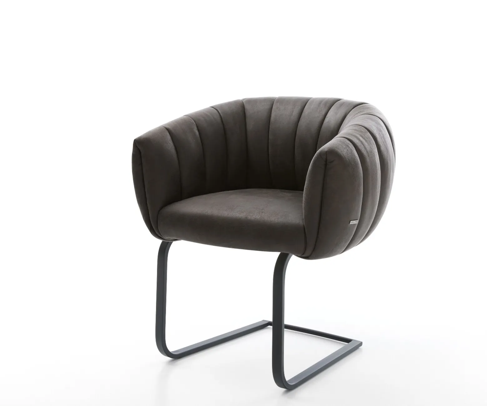 FreischwingerJada-Flex Mikrofaser Anthrazit Vintage Freischwinger flach Schwarz Taschenfederkern Sofort versandfertig
