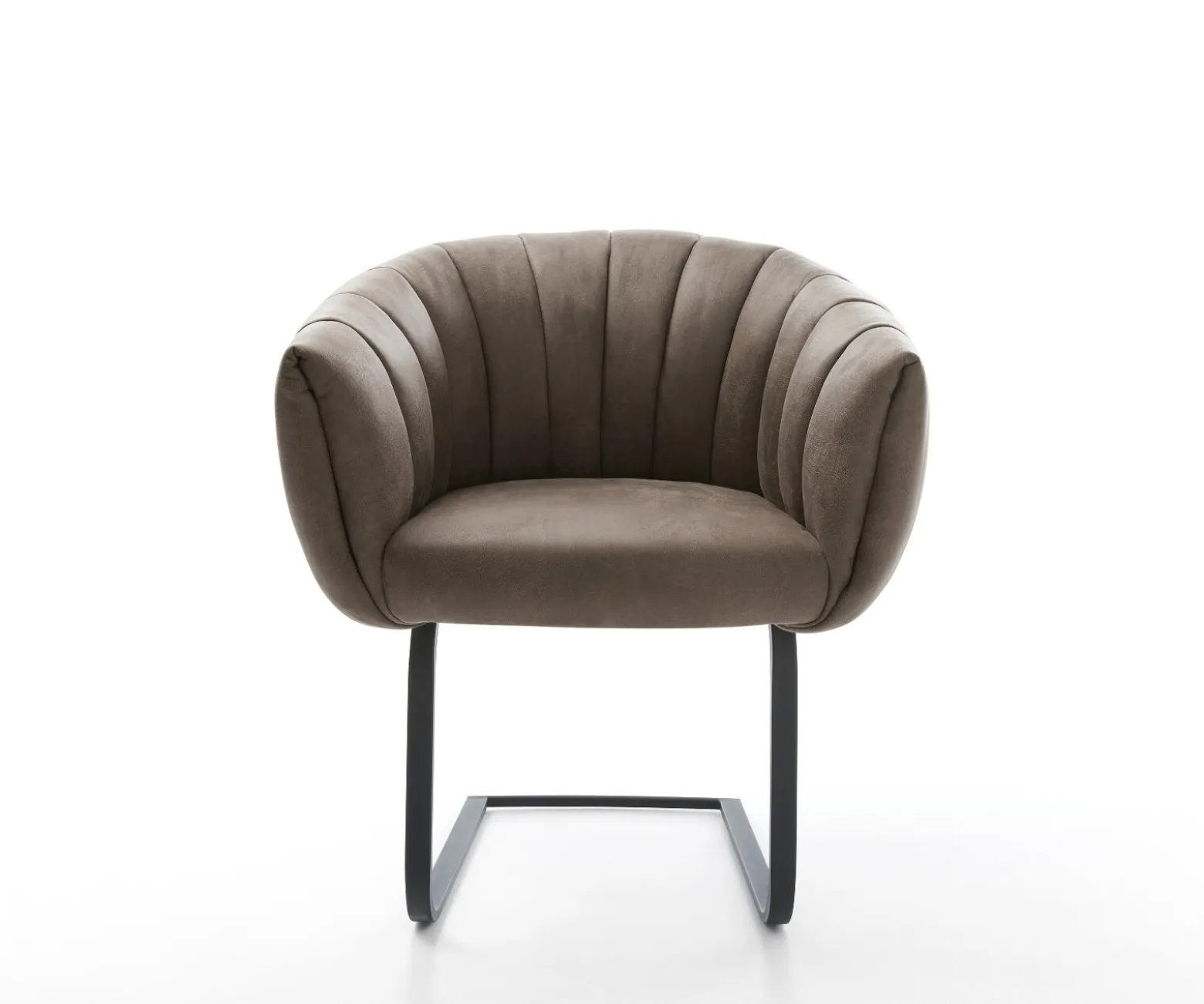 FreischwingerJada-Flex Mikrofaser Taupe Vintage Freischwinger flach Schwarz Taschenfederkern Sofort versandfertig